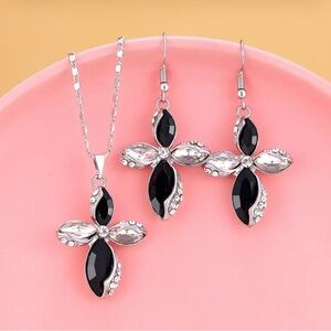 CC Boutique Black and Silver Earrings
